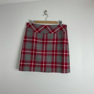 Eddie Bauer Wool Blend Plaid Skirt Sz 8